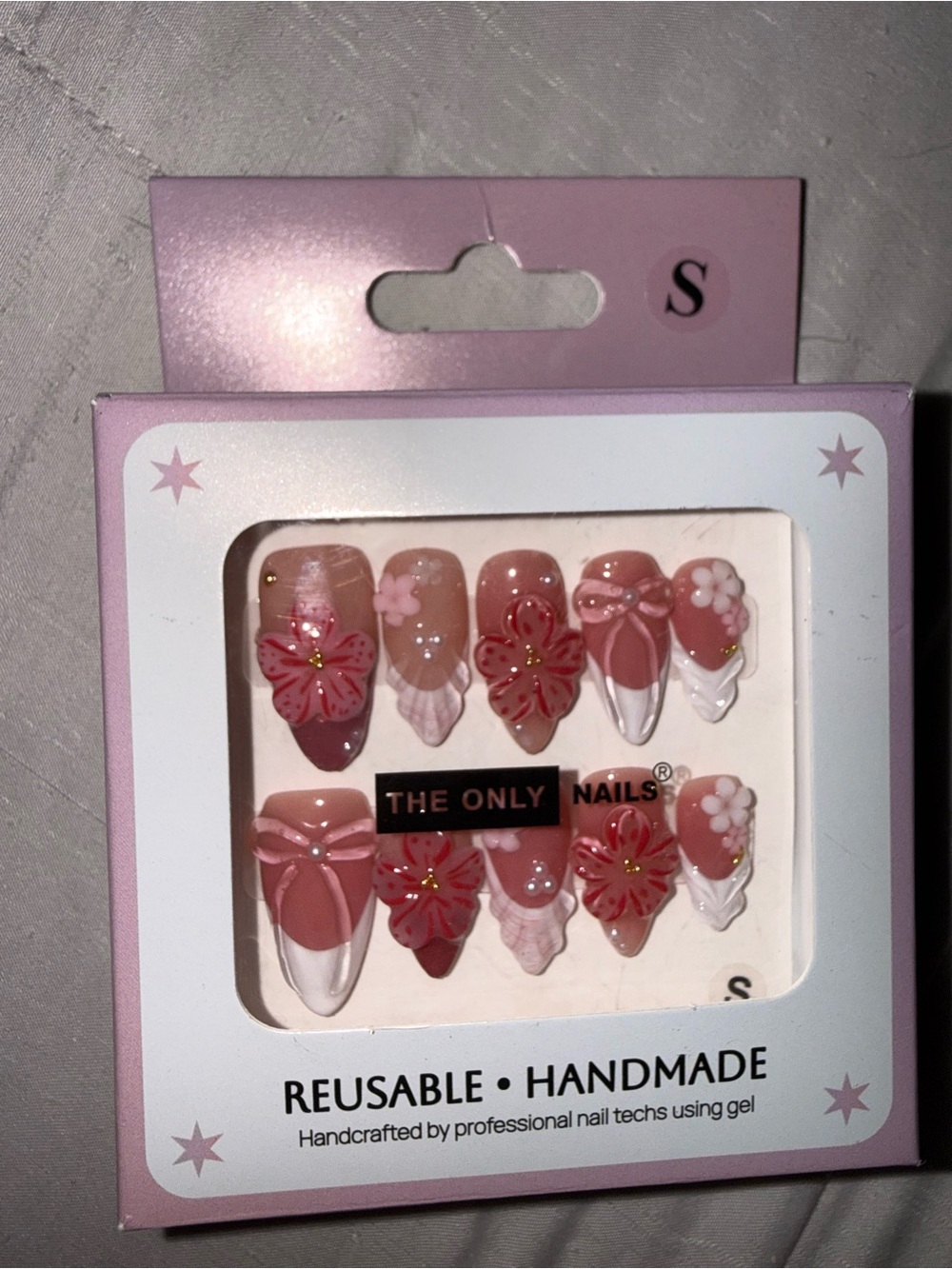 The Only Nails 3D Floral Press-On Nails - Reusable Handmade Set